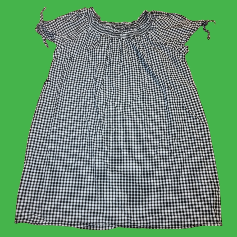 Terra & Sky Black and White Checkered Top